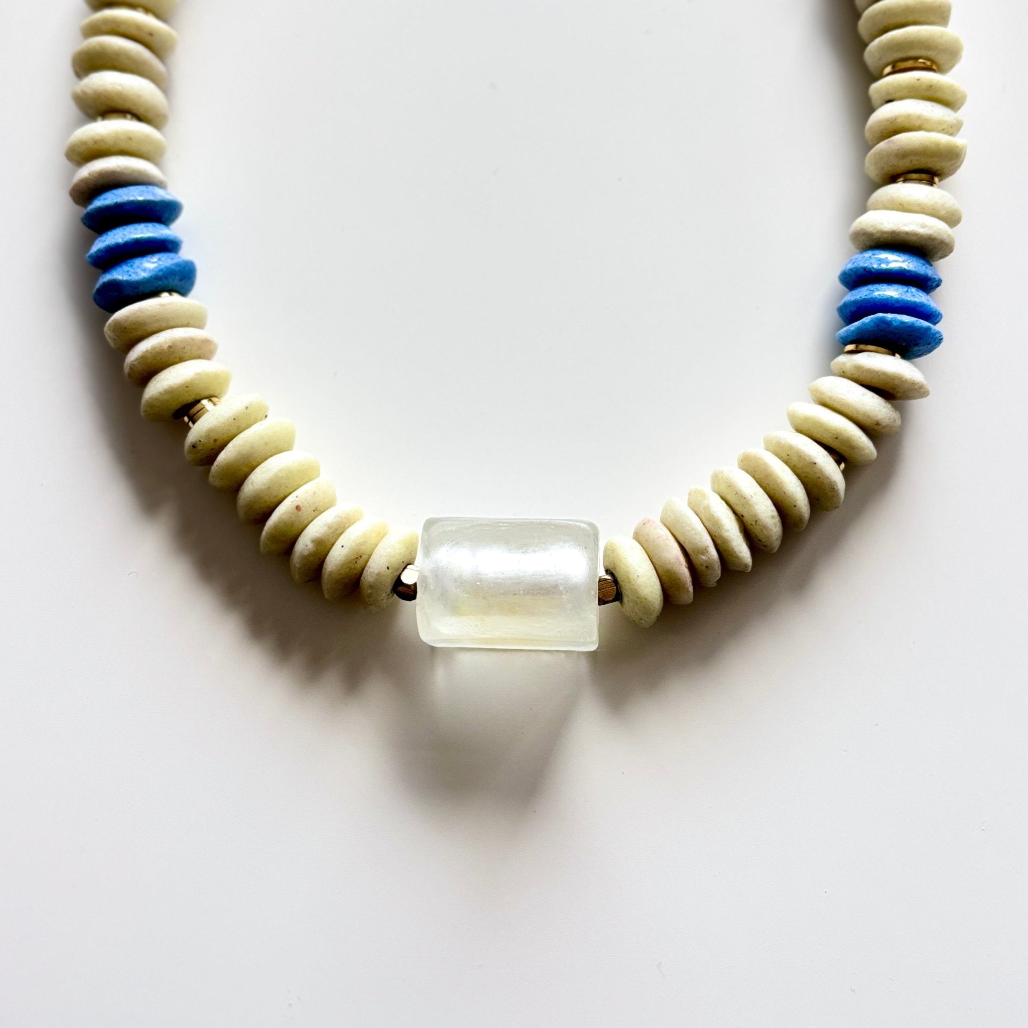 Detail of Ocean Mist Glass Bead Necklace