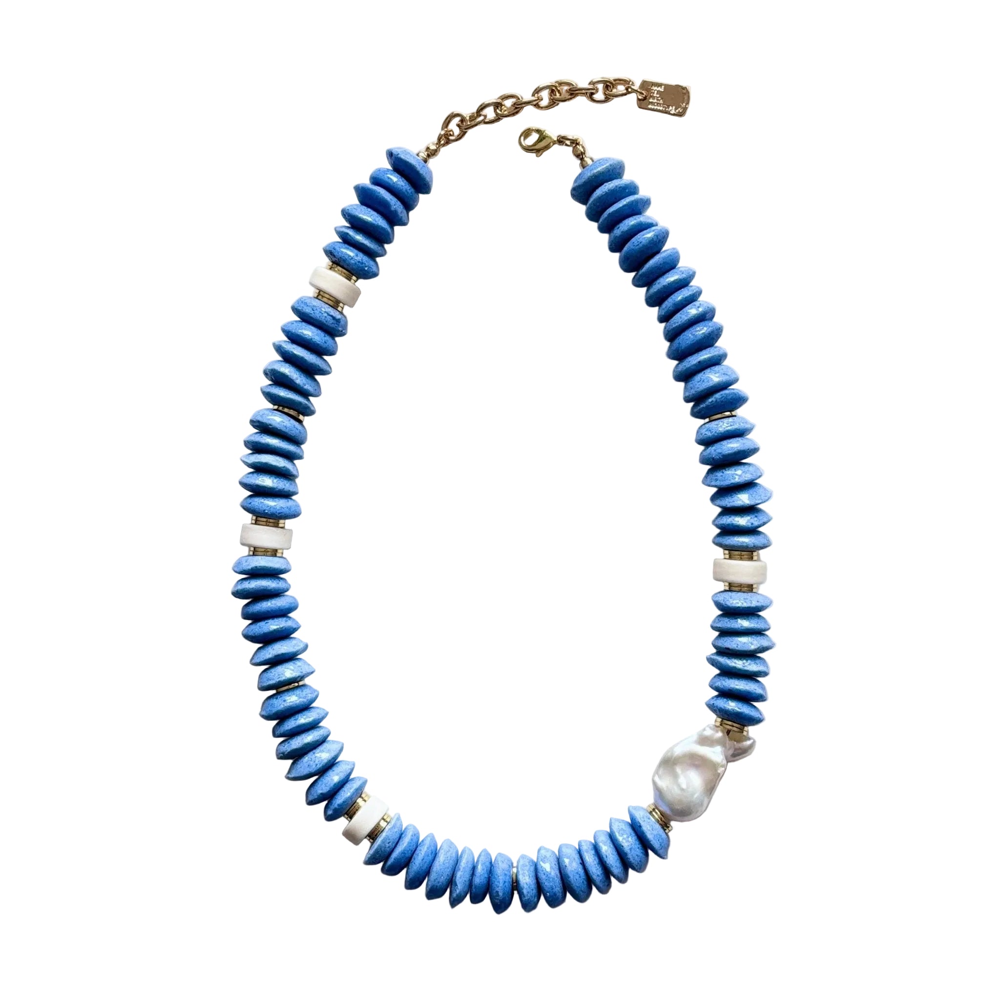 Pearl Drift Glass Bead & Baroque Pearl Necklace
