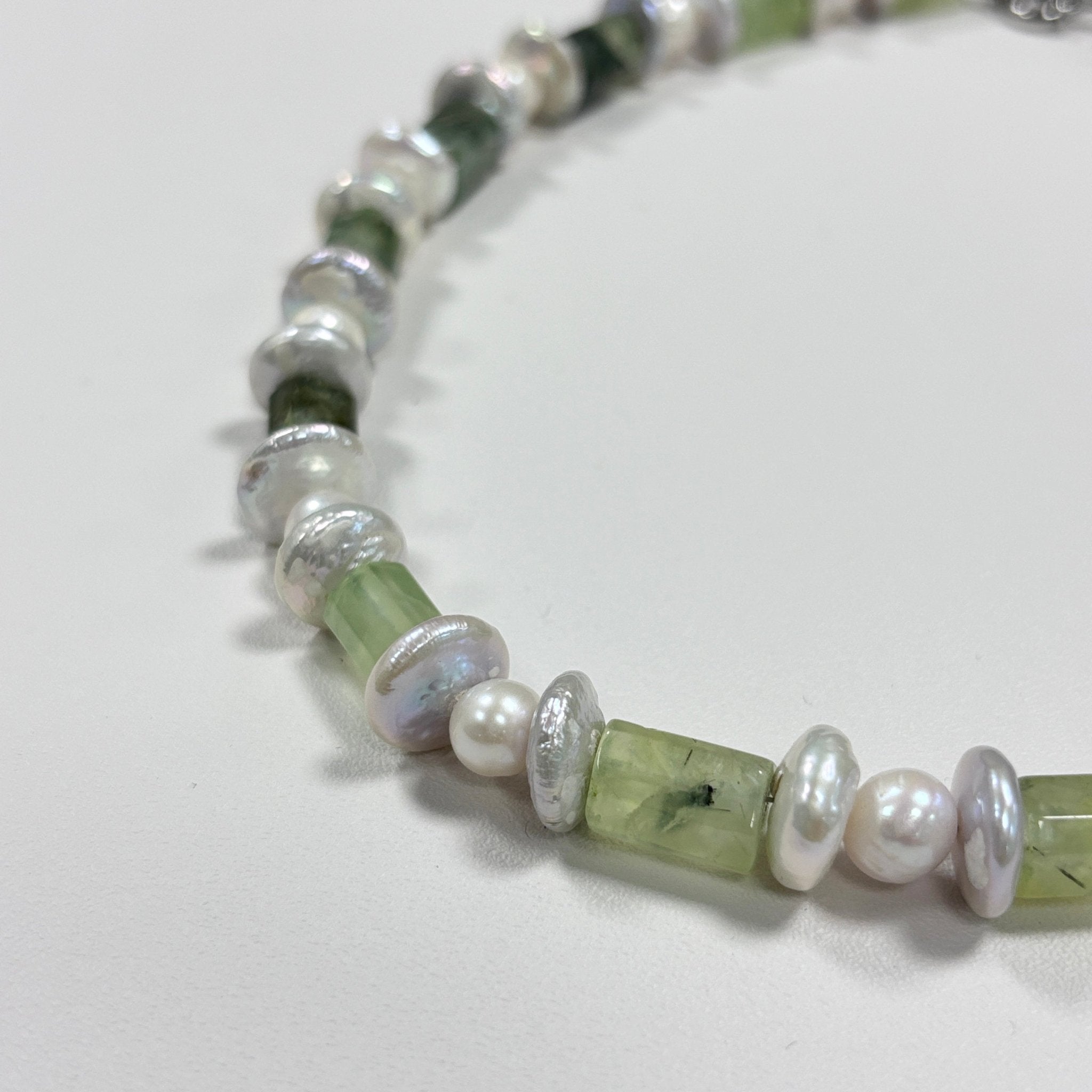 Detail of Quiet Garden Natural Stone Freshwater Pearl Necklace