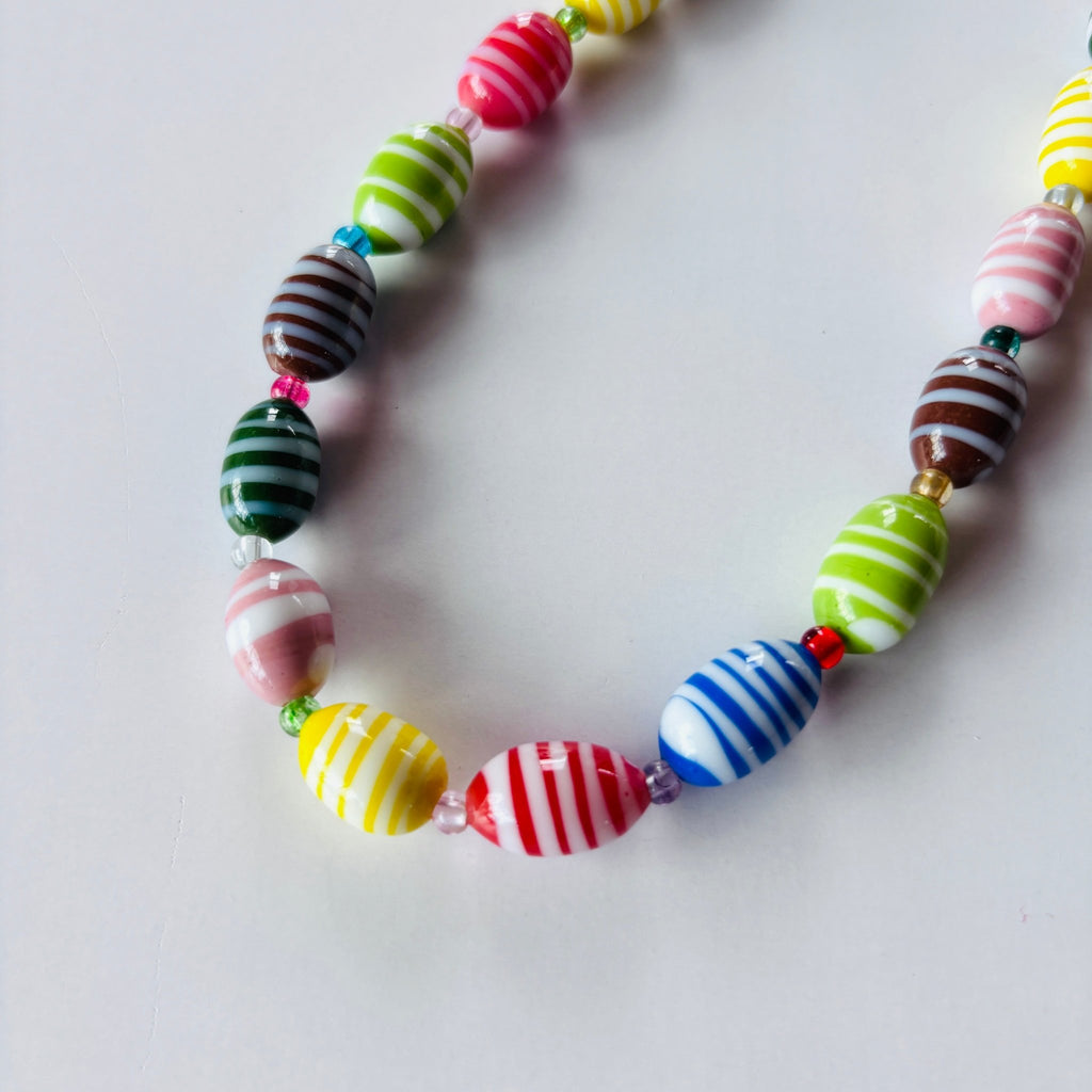 Detail of Rainbow Stripe Necklace