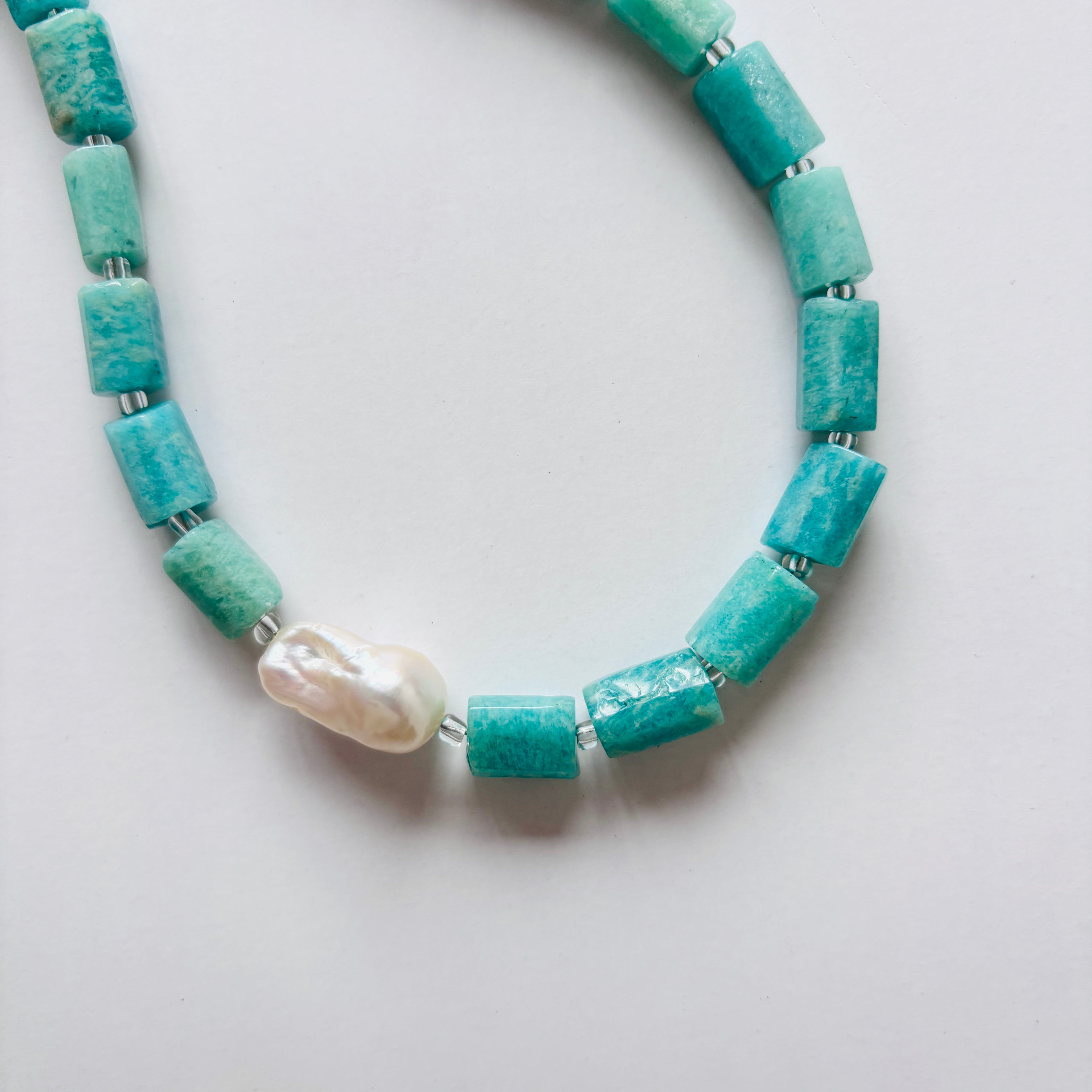 Detail of Seafoam Pearl Necklace