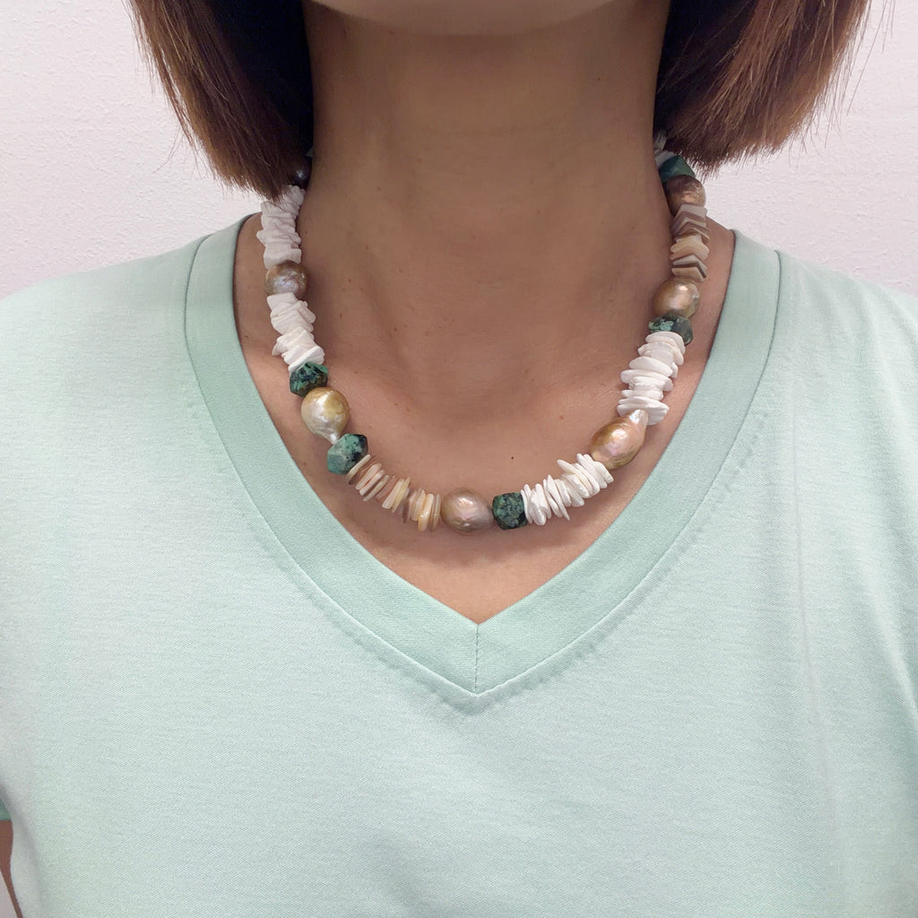 Model wearing Seaside Garden Necklace