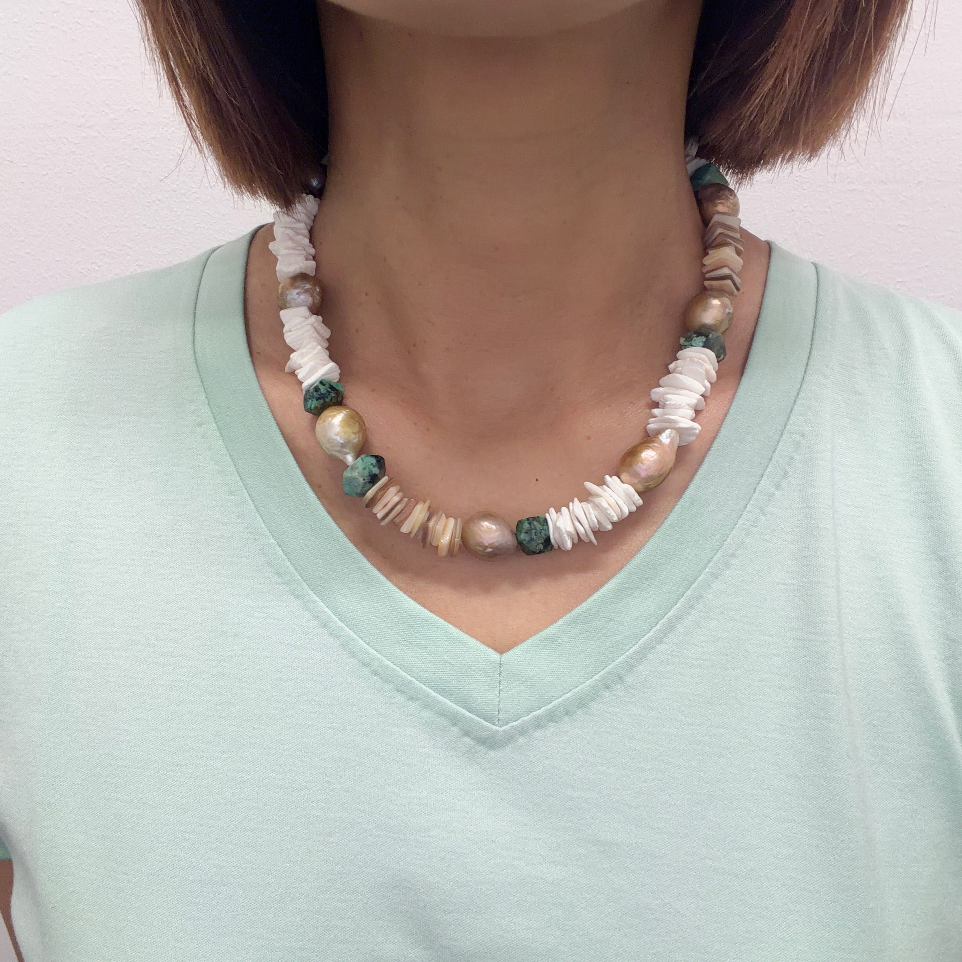 Model wearing Seaside Garden Necklace