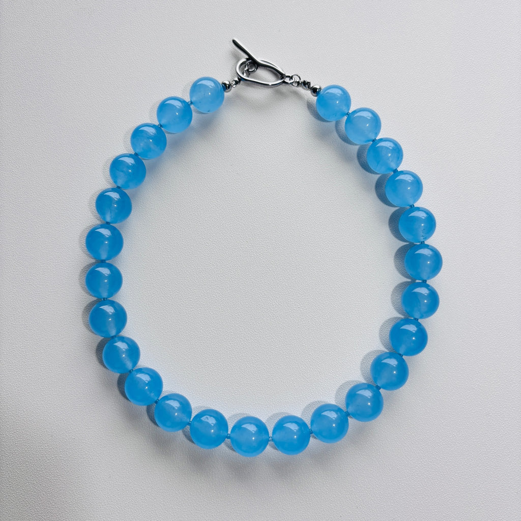 Blue Chalcedony Bead Necklace