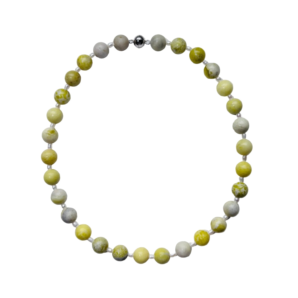 Spring Meadow Natural Stone and Freshwater Pearl Necklace