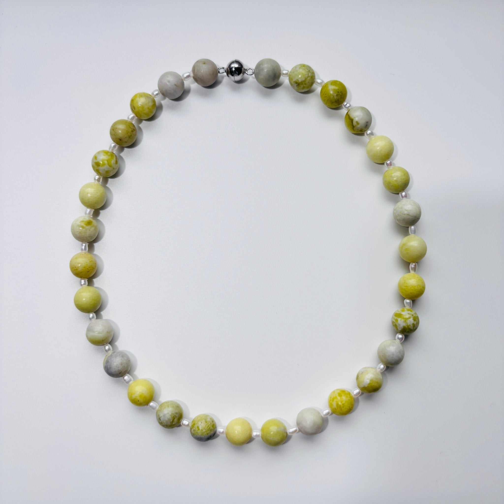 Spring Meadow Natural Stone and Freshwater Pearl Necklace