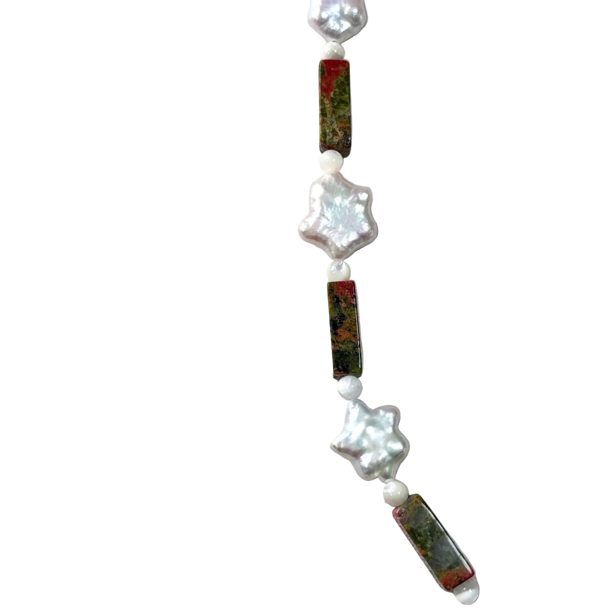 Detail of Starlight Garden Natural Stone Pearl Necklace