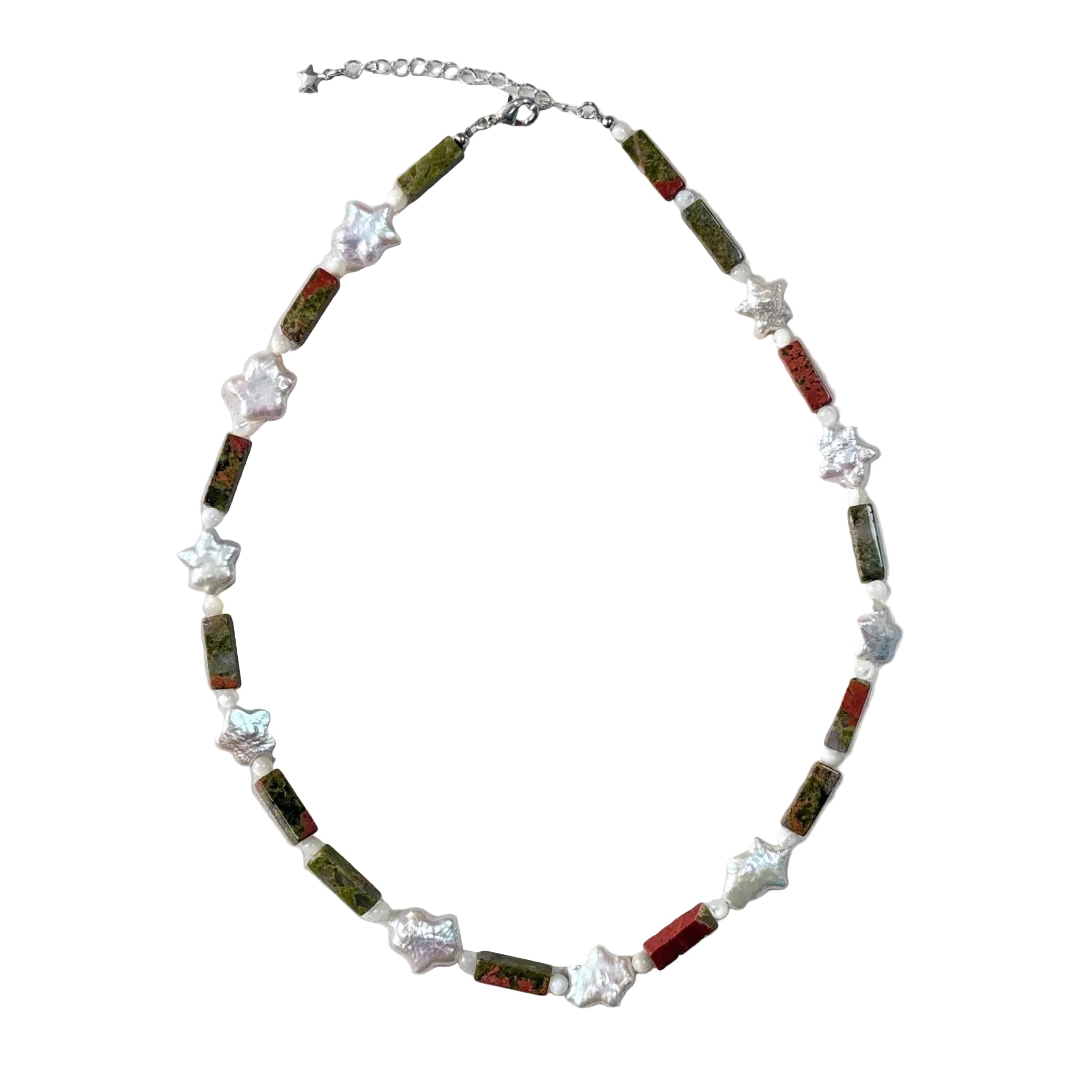 Starlight Garden Natural Stone and Pearl Necklace