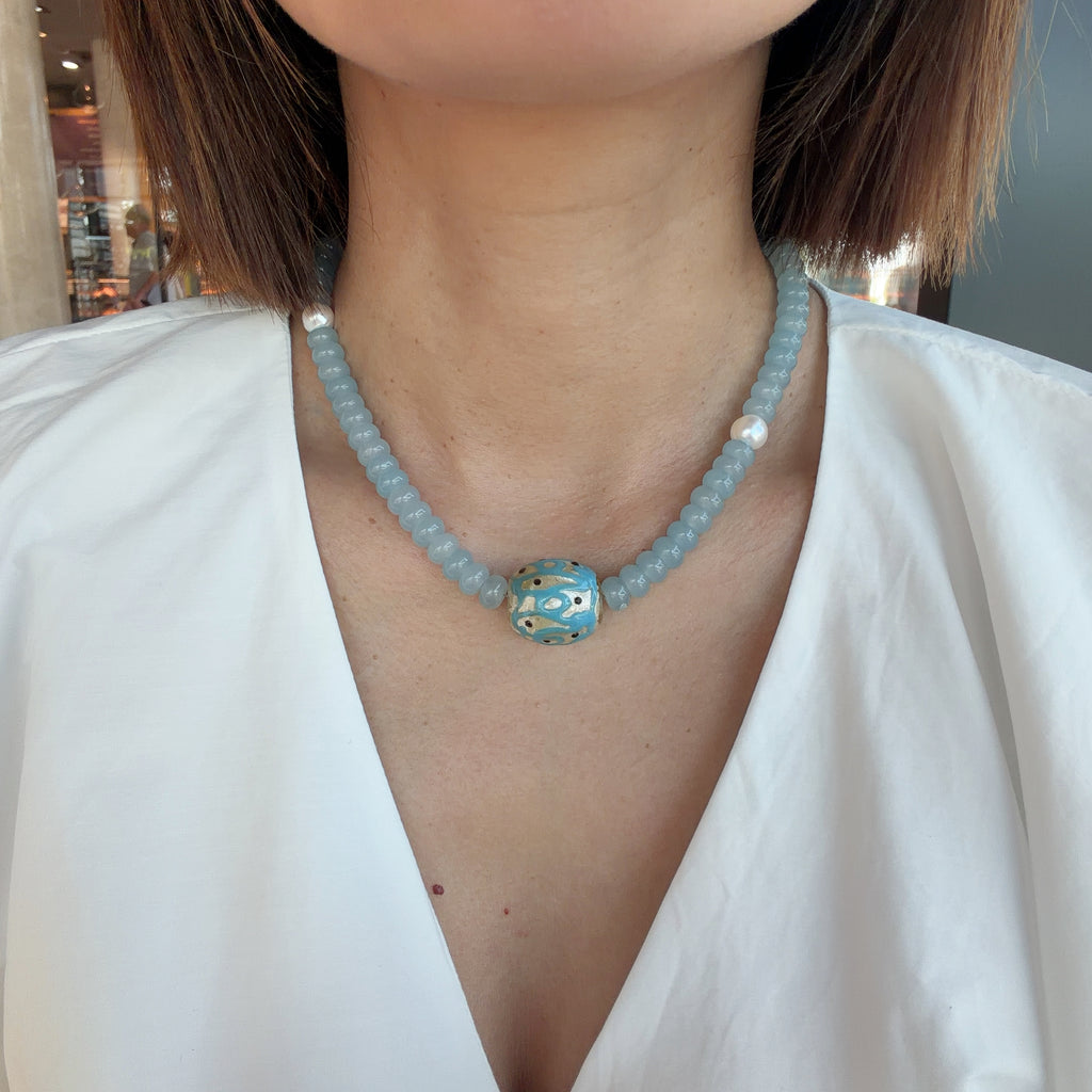Model wearing Touch the Sky Necklace