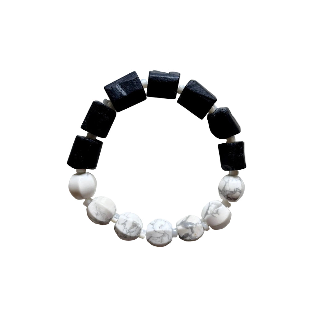 Yin Balance Howlite & Black Tourmaline Bracelet