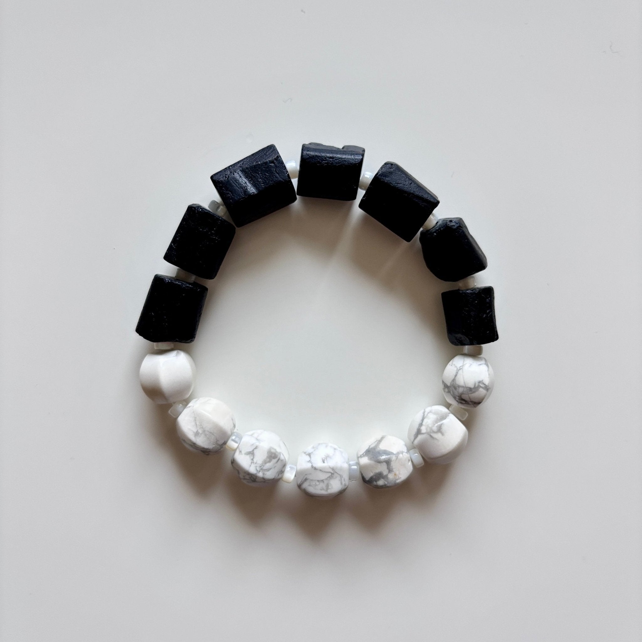 Yin Balance Howlite & Black Tourmaline Bracelet